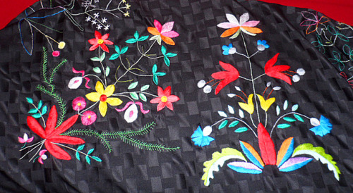 kimmariesembroidery: Here’s an updated look at my huge Estonian tablecloth project.  The top is the 