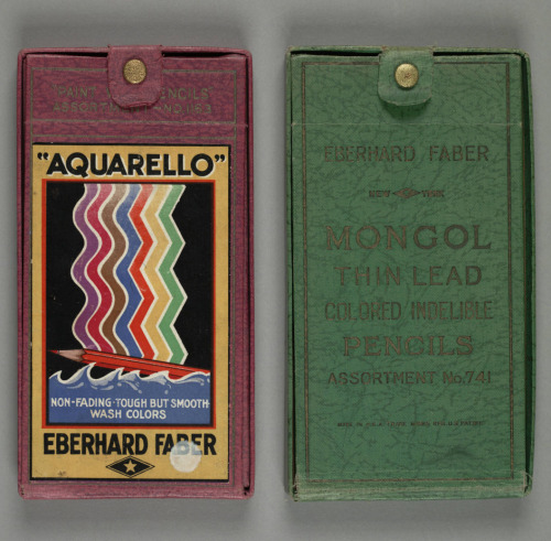 Two boxed sets of pencils, 1935. Eberhard Faber Pencil company. Via Huntington Library