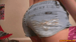 Shaking her booty in little denim shorts!!Video