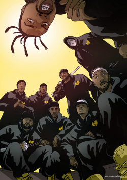 geehale:  REAL HIP HOP 17- # WU TANG CLAN. Do I have to even explain why they have to be in the series? RIP ODB.  Prints will be available soon. I will post details on how you can grab thisand all of the art I’ve done so far in for the series. So keep