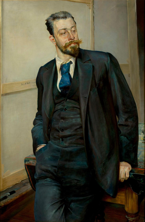   acek Malczewski (Polish, 1854-1929), Portrait of Michał Gorstkin-Wywiórski, 1892-93. Oil on canvas, 145.5 x 97 cm.  