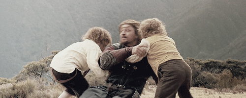 jimmytolans-blog:  lotr meme: ten scenes [8/10] → sword fighting with hobbits 