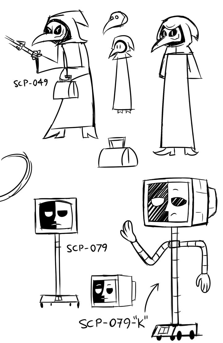 D-Stro's Art — SCP doodles with SCP-049 and SCP-079 (now with