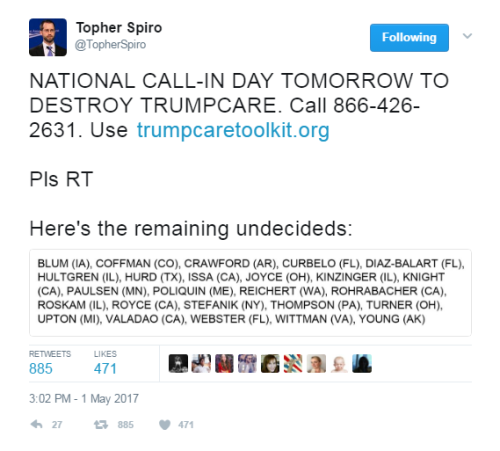 NATIONAL CALL-IN DAY TOMORROW TO DESTROY TRUMPCARE. Call 866-426-2631. Use https://www.trumpcaretool