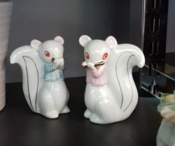 shiftythrifting:  A pair of musical squirrels.