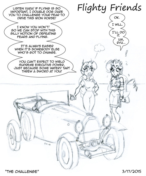 dragonaur:I’ve been wanting to draw this car in a comix. It’s a Bugatti Grand Sport Type 43. Xara would never drive something new. Old cars have spirit so it’s OK.  challange accepted! X3