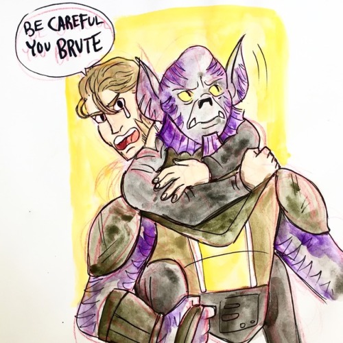 i love this ship okay??? grumpy diva and his beautiful purple buddy,