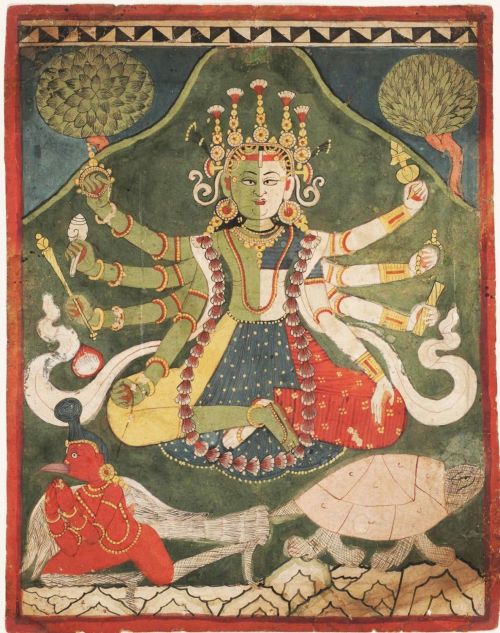 hinducosmos: Laksmi-Narayana: Combined form of Vishnu and his Consort Laksmi 18th century Nepal. Opa