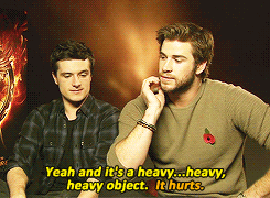 thatfunnyblog:  Josh Hutcherson and Liam Hemsworth on Jennifer Lawrence after winning