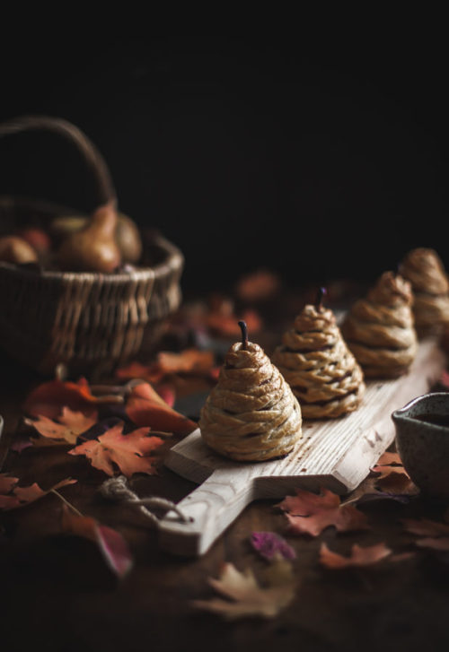 sweetoothgirl: Puff Pastry Poached Pears + Spiced Wine Caramel