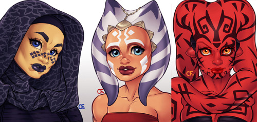 gunkiss:  15 Women of Star Wars In Order: Sia-Lan Wezz, Aayla Secura, Aurra Sing, Mara Jade, Mission Vao, T’ra Saa, Barriss Offee, Ahsoka Tano, Darth Talon, Shaak Ti, Padmé Amidala, Asajj Ventress, Princess Leia Organa, Juhani, Bastila Shan. This went