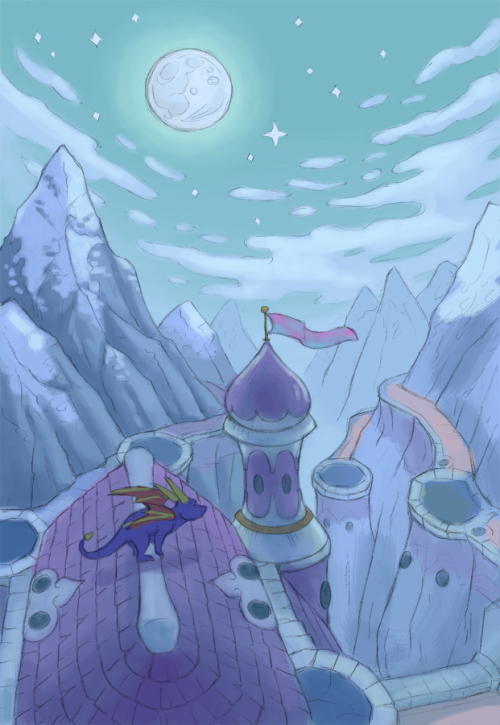 Current work in progress! Coloring in a sketch based off a Spyro screenshot :3