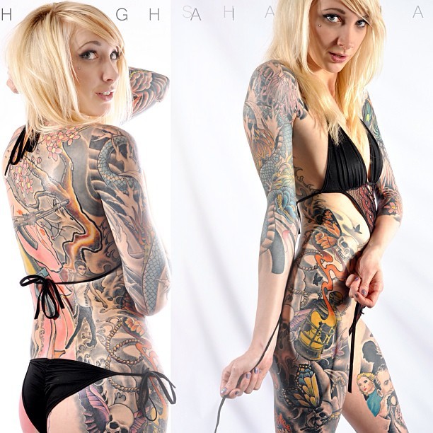 shanghai513:  Shanghai shoot with Alli Ink- #ink #tats #shootinseason