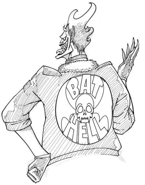 ((Moria appears briefly in this latest chapter, and it pleases me to see him wearing a biker jacket 