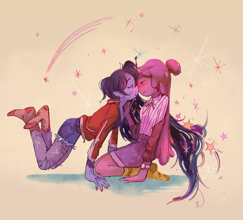 erysium: my 1 indulgent fanart mode… cartoon wlw sitting next to each other, probably with a starry 