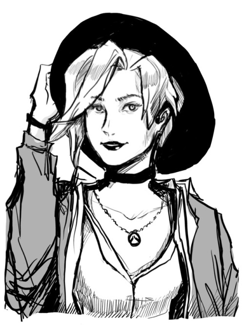 casual mercy sketch inspired by witch skin