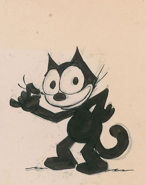 Felix the Cat, drawn by Pat Sullivan, launched in 1924. Felix was the first animated comic superstar