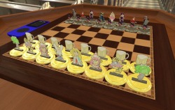 theycallhimcake:  Tabletop Simulator is a very important game. Everyone needs it.Drakdoodles and I put our chess sets in, played a few games… then did stuff.It’s half off (only บ) until Jan 4, so…. go git it. It’s technically a physics engine,