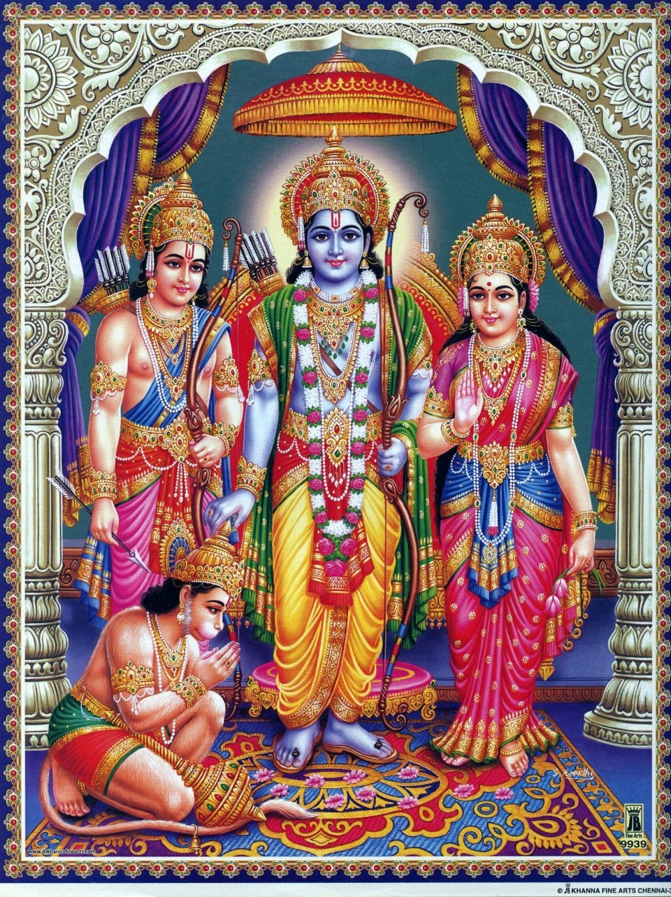 Hindu Cosmos - Rama, Sita, Lakshman and Hanuman (via Etsy:...
