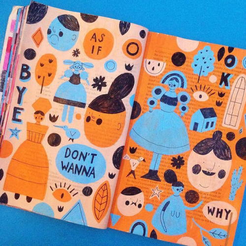 Colorful upcycled sketchbooks by Molly Egan