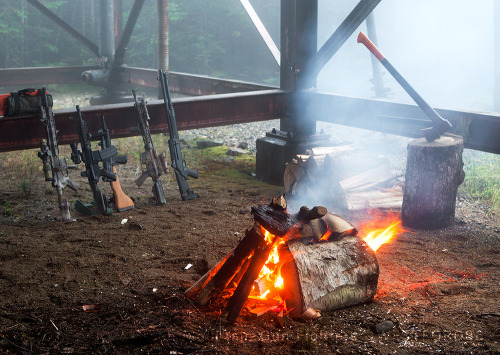 wellarmedvermonter:  Green Mountain Gun Fighters camping trip. 