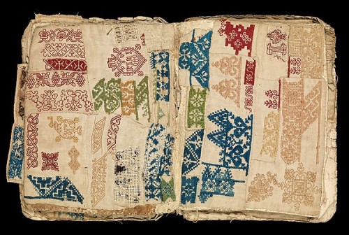 Booklet Of Embroidery And Drawnwork (early 17th Century). Probably Portugese. Linen, Silk, Leather, Paper.