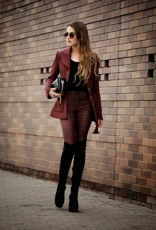 bestofstreetfashion:  madamejulietta blazer, pants h&m Boots Sequinbag Goshicohat Mohit