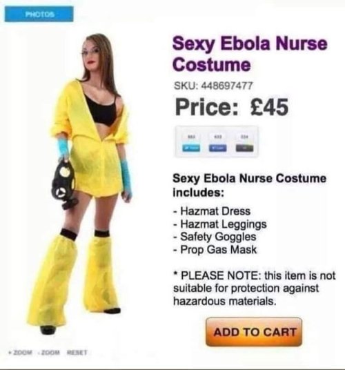 ofcoursethatsathing:Sexy Ebola Nurse Costume[ LINK ]