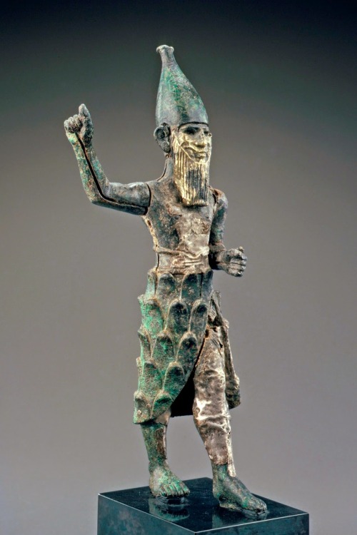 sartorialadventure:Hittite Bronze, Silver and Electrum Mountain God Figurine, circa Mid-2nd Millenni