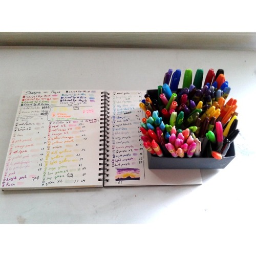 Organized And Swatched My Sharpie. Most Of These I've Had About 10 Years And This Is The Firt Time They