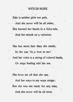 nevver:  Witch-wife, Edna St.Vincent Millay