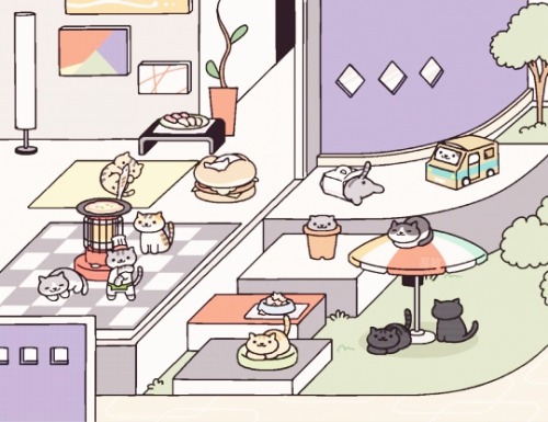 eggpuffs:  ♡✧( ु•⌄• ) i run a cat café on weekdays, pizza kitchen on weekends