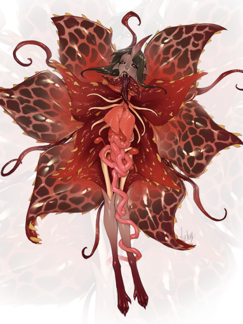 gore flower comm for @sandcat-aesthetic feat. one of my adopts ❀Commission Info✛Twitter ✛ Patre