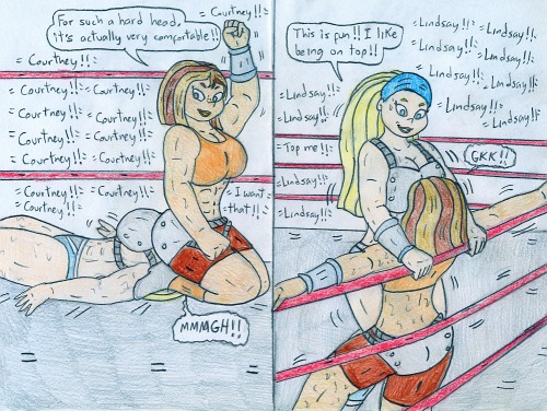 ironbloodaika:Something my bud, Jose-Ramiro, drew for me during some of his monthly requests. Needless to say this came about from our love of Total Drama and Celebrity Deathmatch. Two girls came to mind when I thought about one of my fave matches from