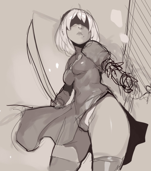 norasuko-safe: Couple of Nier: Automata sketches I did. I really loved that demo, can’t wait to play the full thing! You can check the quick drawing process for the 2B sketch on my YouTube channel. ;) https://youtu.be/gKePhAKNDtU Patreon / Twitter /