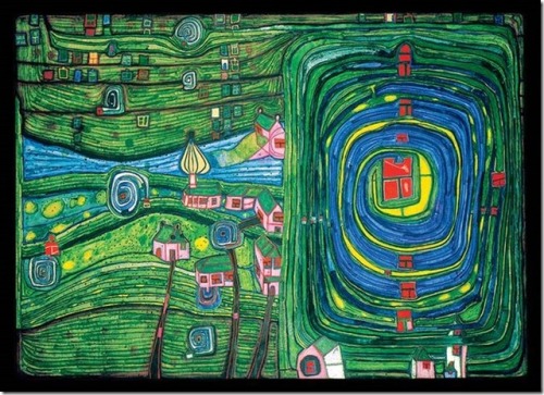 ducotedelestaque: Friedensreich Hundertwasser : Green for those who cry countryside (1974)