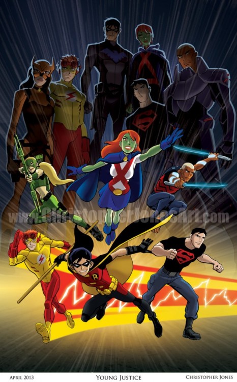 christopherjonesart:  New Young Justice print!  I wanted to show you guys a preview of the new print