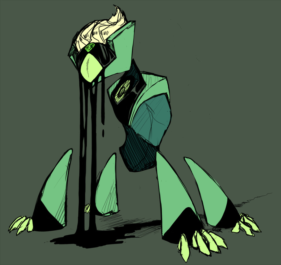corpseauthority:  Corrupted Peridot design I drew like a month ago at least but forgot