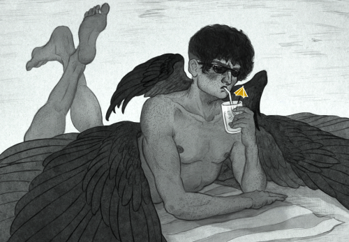 Crows do love their sunbaths, angry seraph crow boy included.I recently reposted this one on IG but 