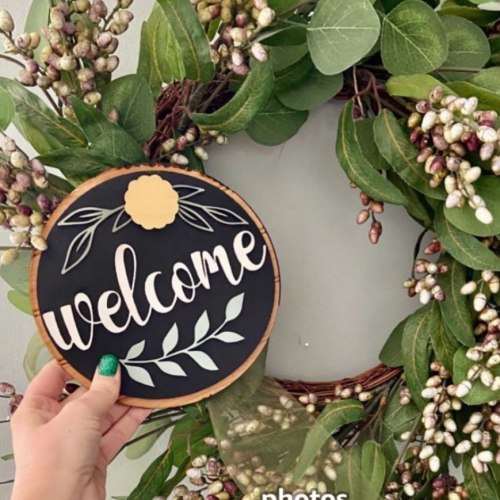 Welcome sign headed into my shop today . Such a fun decor addition to a wreath, tiered tray, etc. #w