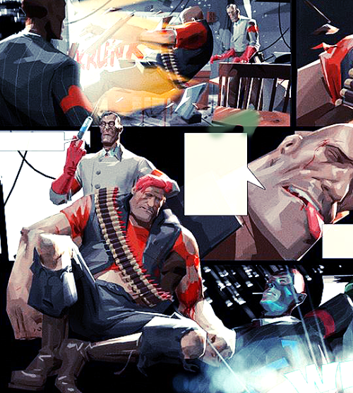 irlmisha:  Unpublished Team Fortress 2 comic from 2006 by Julien Renoult