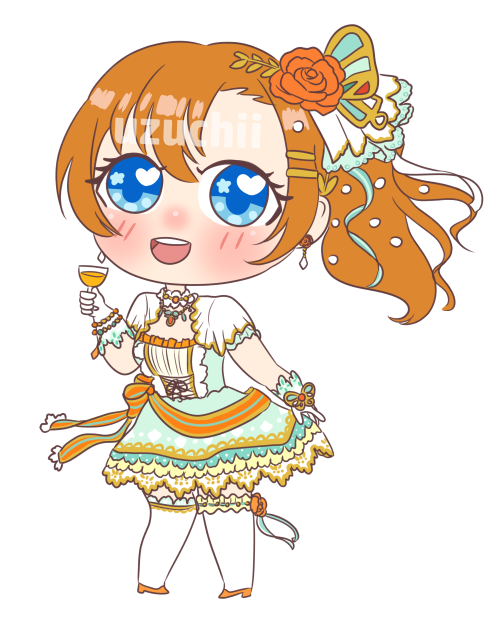 uzuchii: some honoka chibis ive drawn recently! these are all available as stickers (and more!) on m