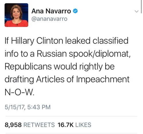 trelesire:  scrotus-potus:  sandalwoodandsunlight: http://wapo.st/2pOKFnO So, why aren’t we holding Donald and Hillary to the same standard?    Just like….just -imagine- if Obama had not even leaked classified intel but like, just met with Russians