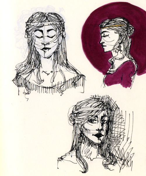 And some Attolia sketches that I actually liked. Sketching with a pen is super fun.