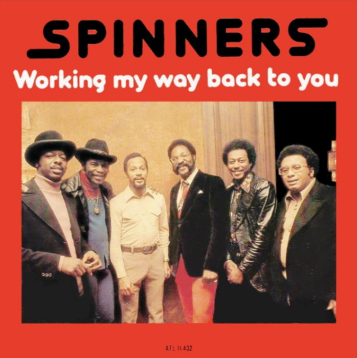 <p>Spinners “Working My Way Back To You” (1980) vinyl sleeve. Better known as Detroit Spinners here in the UK due to a folk group having the same name.</p>