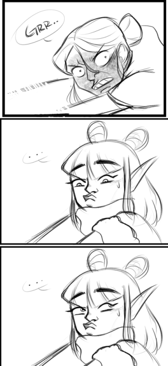 made a lil comic about that one time our drow elf vie stabbed a sleeping woman in the back&hellip; n