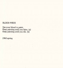 unculturedmag:  Yoko Ono - Blood Piece 