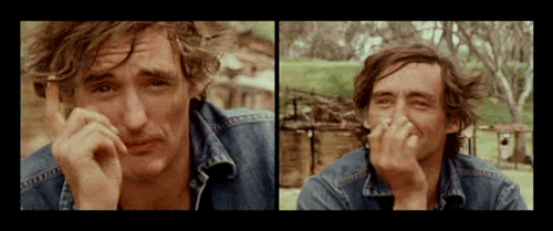strangememories:  Dennis Hopper on the set of Mad Dog Morgan (1976)