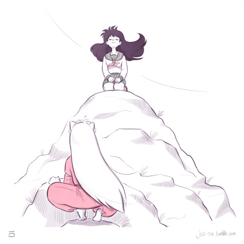 jess-oui: I loved this prompt, thank you, anon! My interpretation was for Inuyasha to get distracted