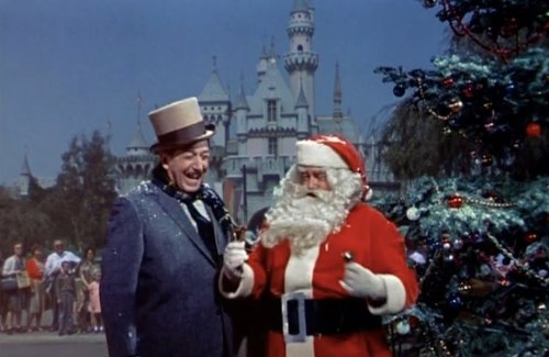 Walt Disney meets Santa Claus in this still from a special 1962 Christmas episode of Walt Disney&rsq